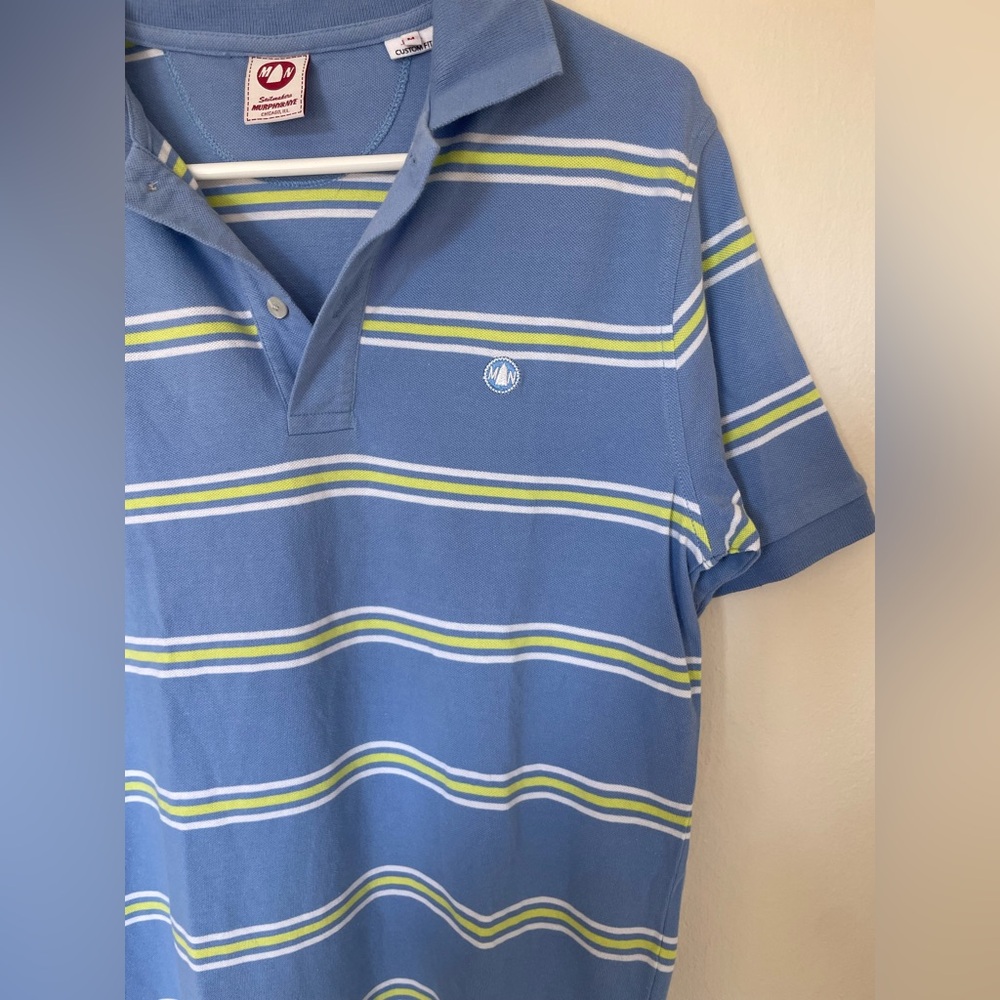 Murphy & NYE Nautica Striped Blue Polo Shirt 100% Cotton - Picture 5 of 12